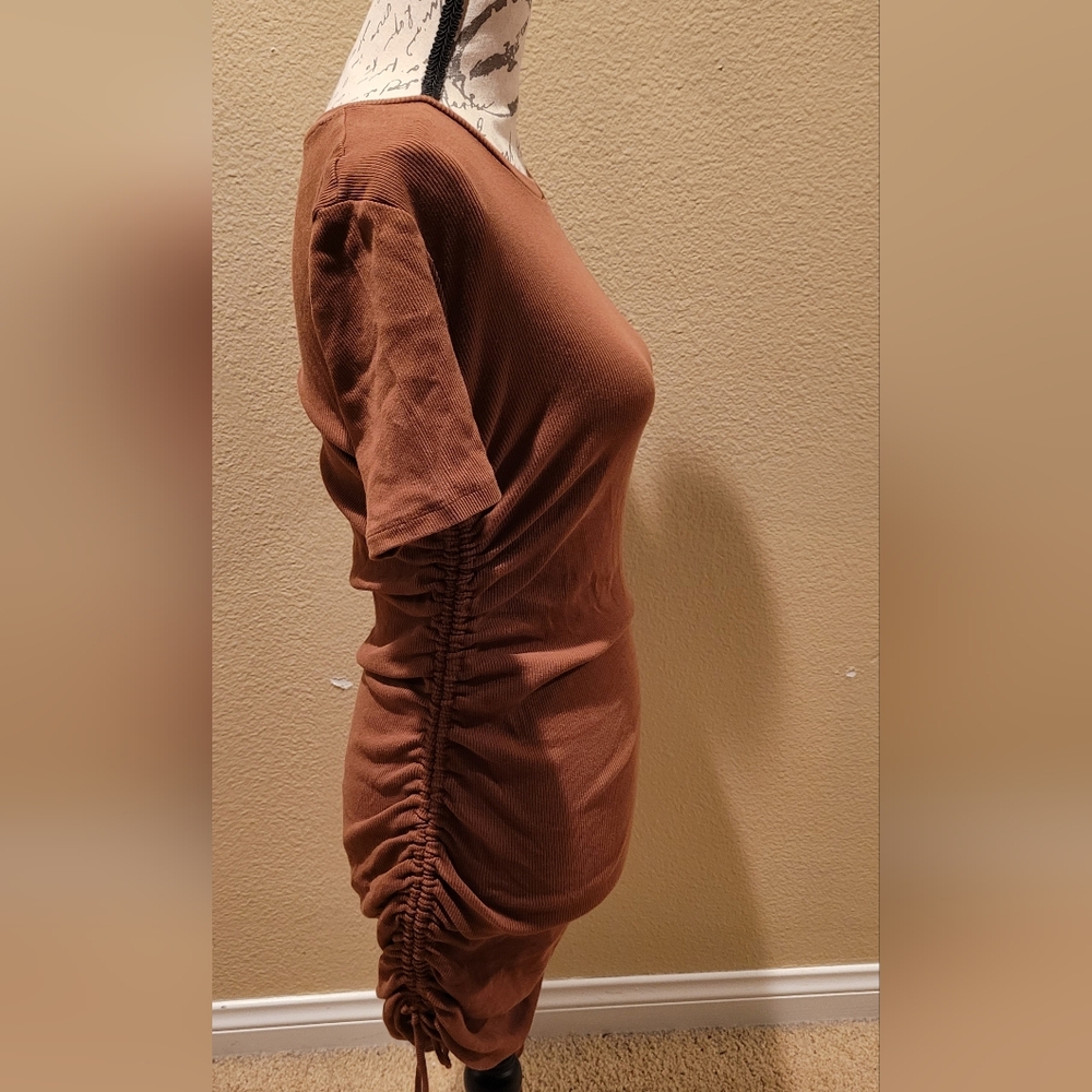 Zara Ruched Ribbed Dress - Picture 3 of 6